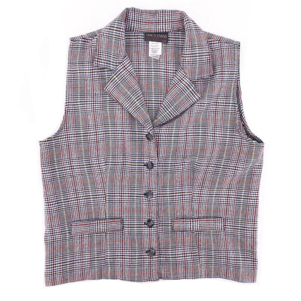 90s glenn plaid Tracy Evans vest 1990s vintage